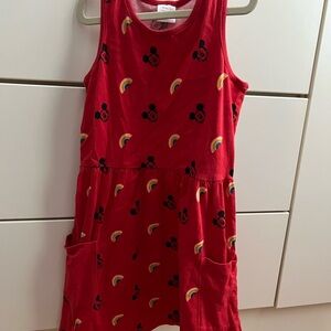 Hanna Andersson Red Dress with Mickey and Rainbow